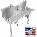 Best Sheet Metal. BSM Inc. Stainless Steel Sink, 2 Station w/Knee Operated Faucets Straight Legs 48" L X 20" W X 8" D 021K48208L